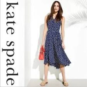 Kate Spade Navy Polka Dot Maxi Dress